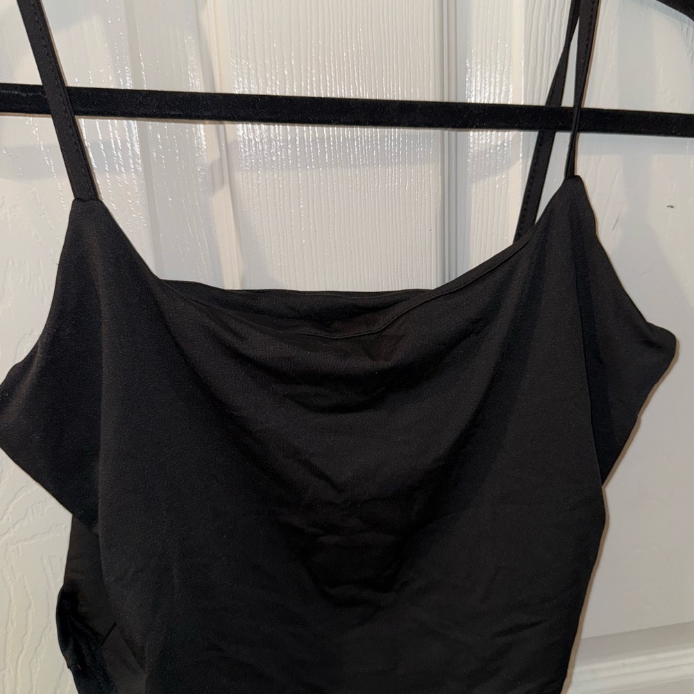 SHEIN Black Spaghetti Strap Cowl Neck Camisole